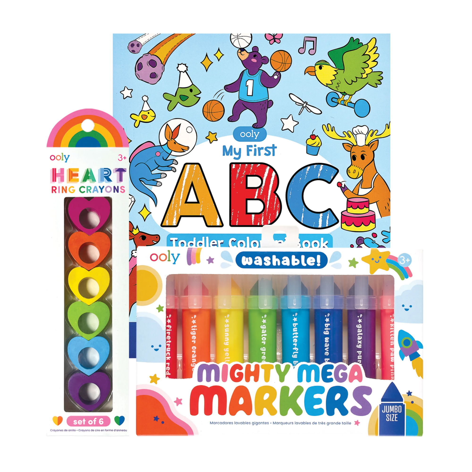 OOLY Toddler Fun Gift Set out of gift wrap - ring crayons, markers and coloring book