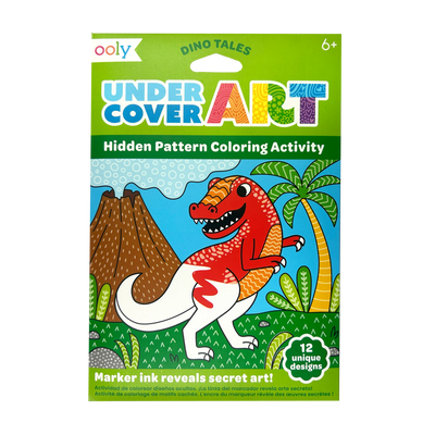 Undercover Art Hidden Pattern Coloring Activity Art Cards - Dino Tales - 12 Cards