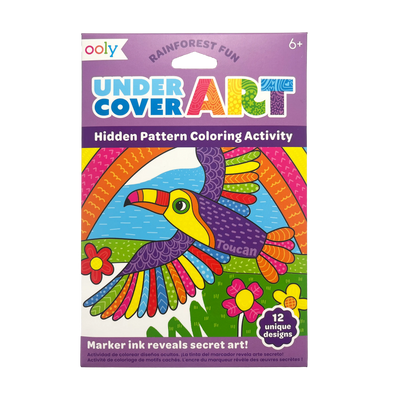 Undercover Art Hidden Pattern Coloring Activity Art Cards - Rainforest Fun - 12 Cards