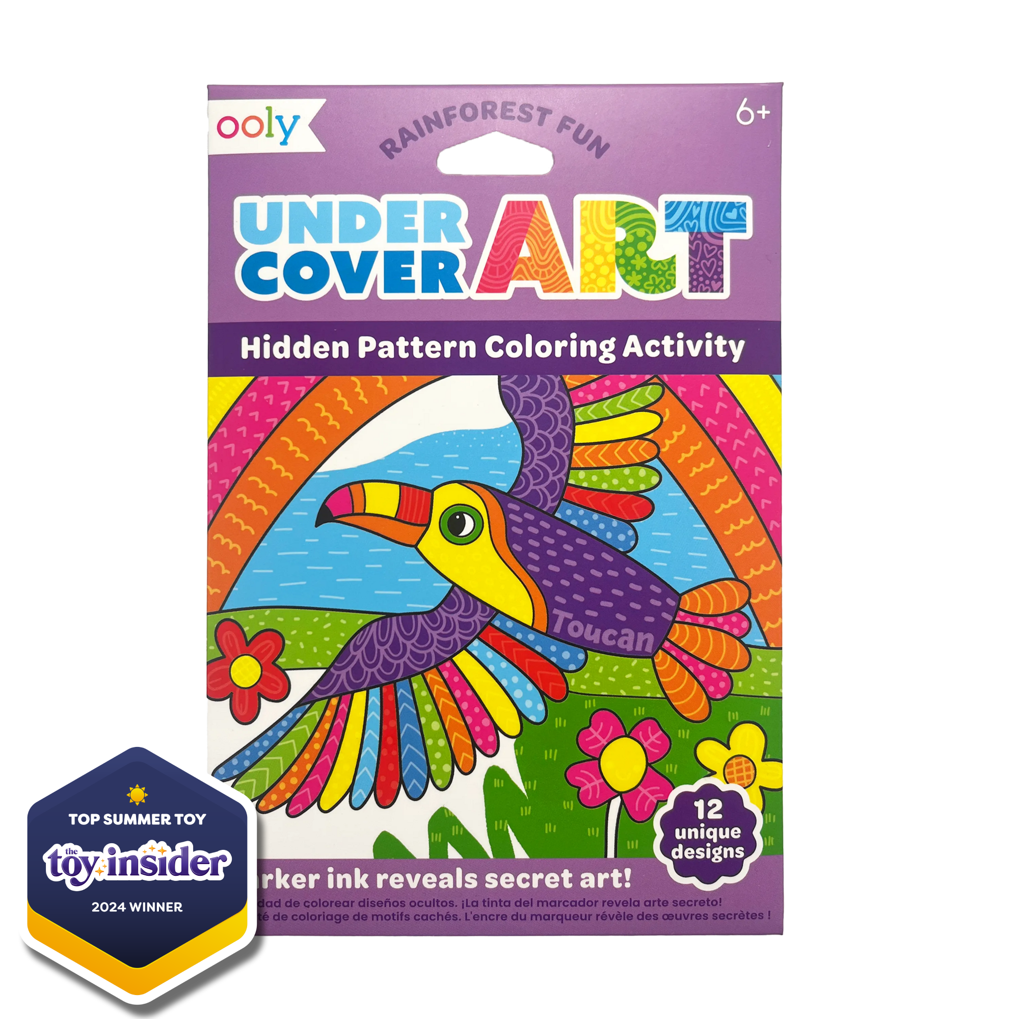 Undercover Art Hidden Pattern Coloring Activity Art Cards - Rainforest Fun