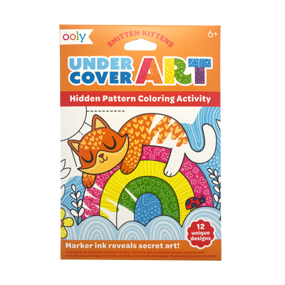 Undercover Art Hidden Pattern Coloring Activity Art Cards - Smitten Kittens - 12 Cards