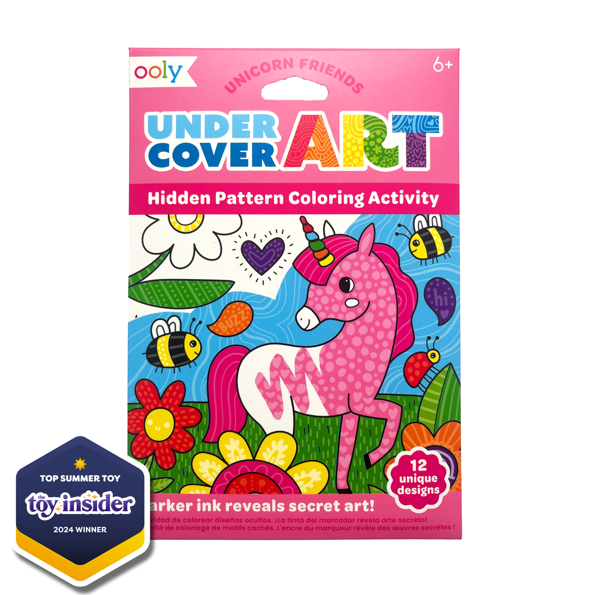 Undercover Art Hidden Pattern Coloring Activity Art Cards - Unicorn Friends