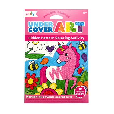 Undercover Art Hidden Pattern Coloring Activity Art Cards - Unicorn Friends - 12 Cards