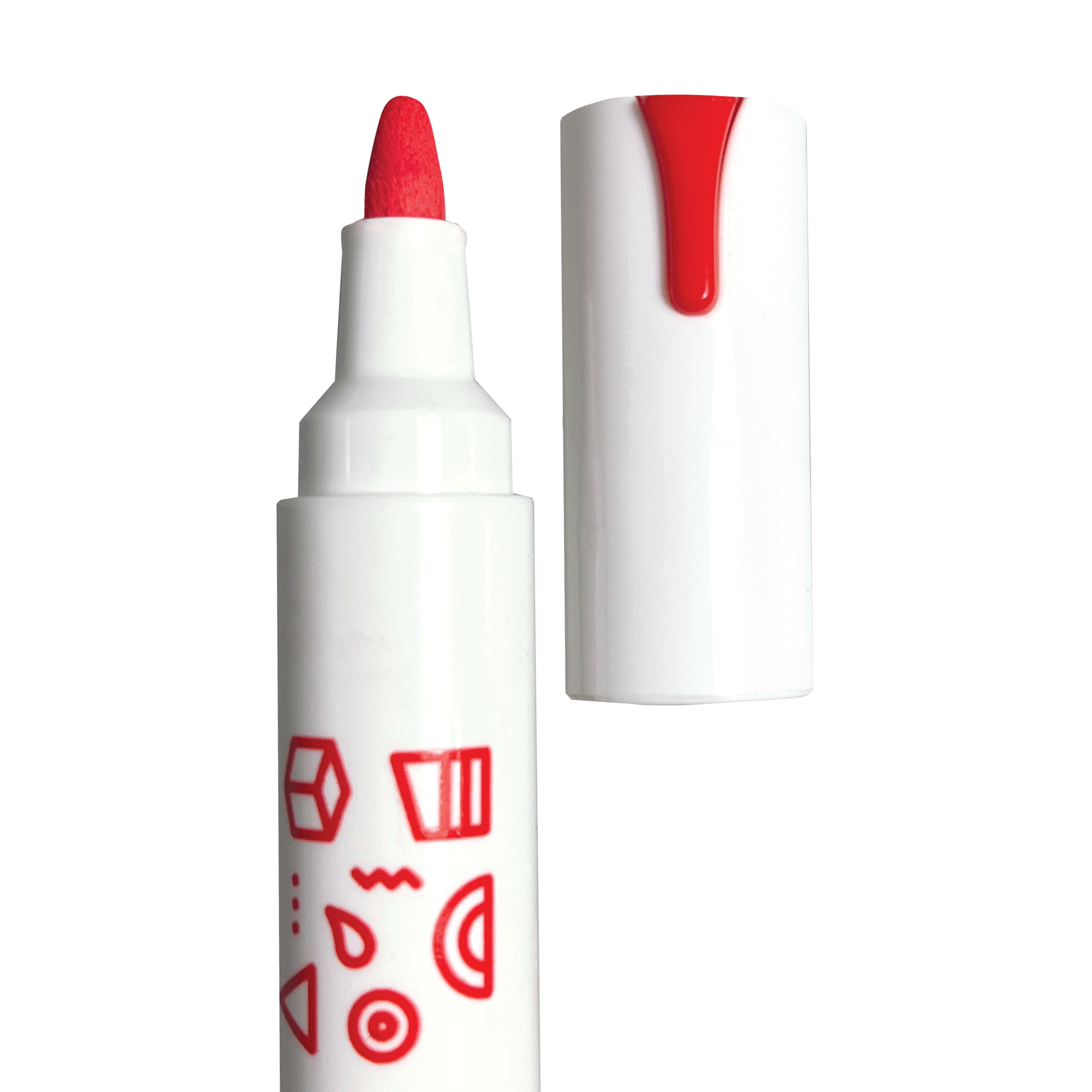 Close up of capped red marker of OOLY Vivid Pop! Water Based Paint Markers