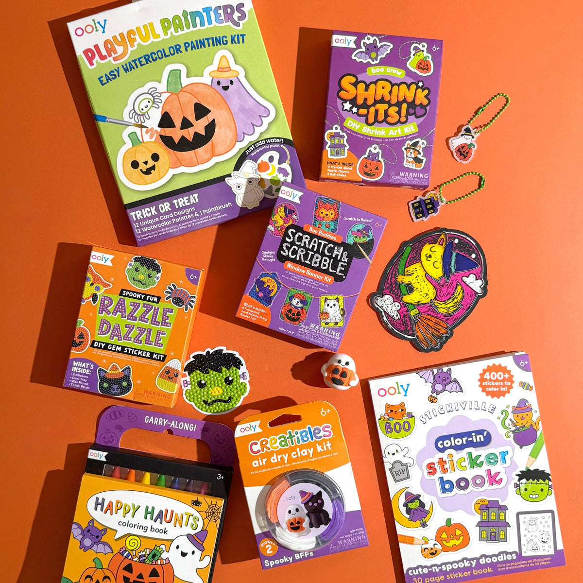 Carry-Along! Coloring Book and Crayon Set - Happy Haunts - Set of 9 Crayons