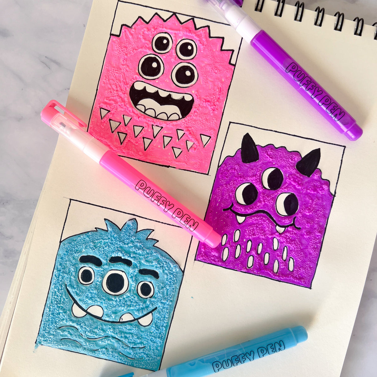 Magic Puffy Pens - Neon - Set of 6