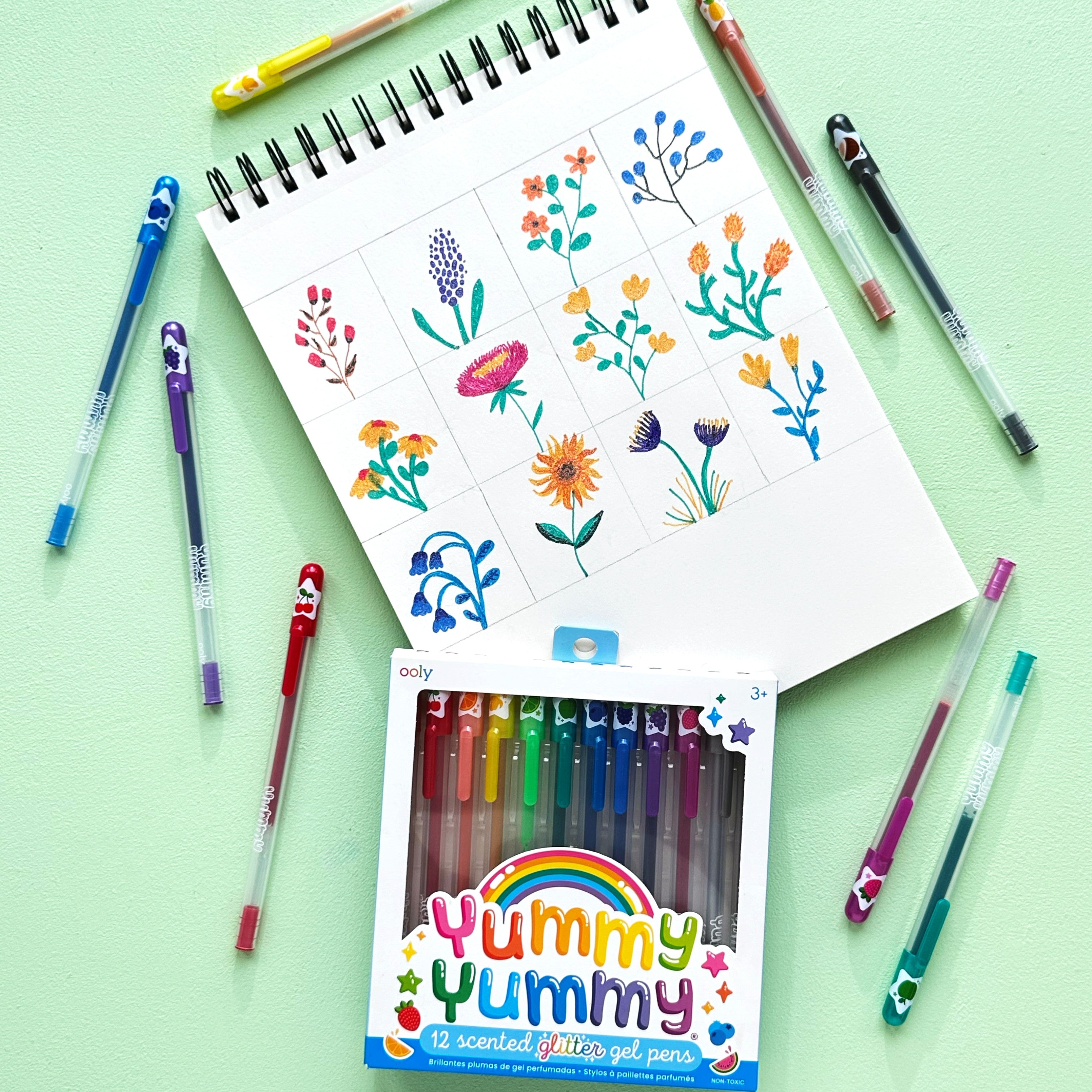 Yummy Yummy Scented Glitter Gel Pens - Set of 12
