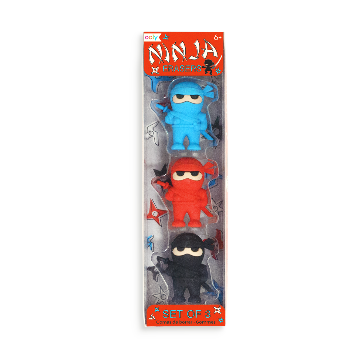 3 Ninja Erasers in the the package