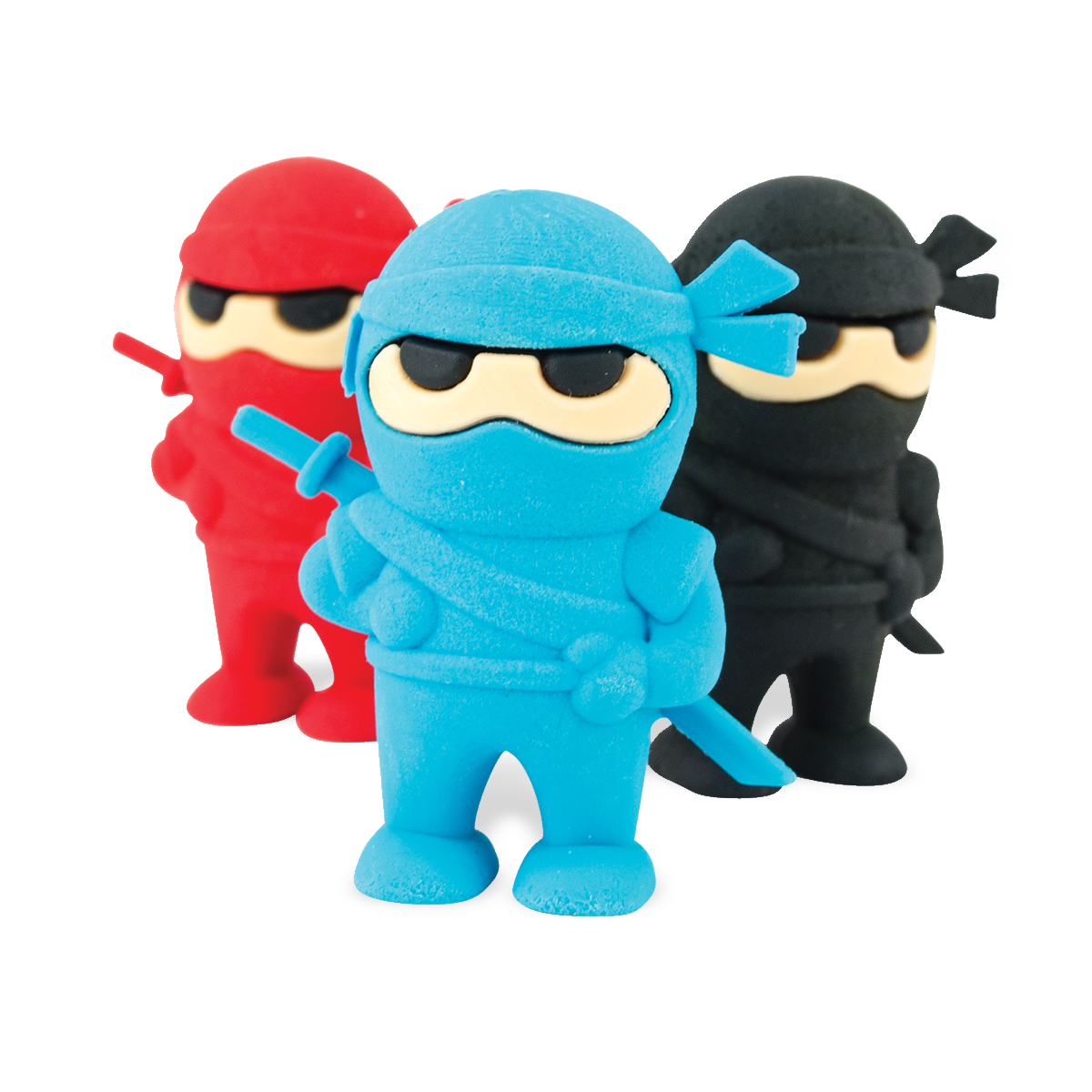 3 Ninja Erasers Standing