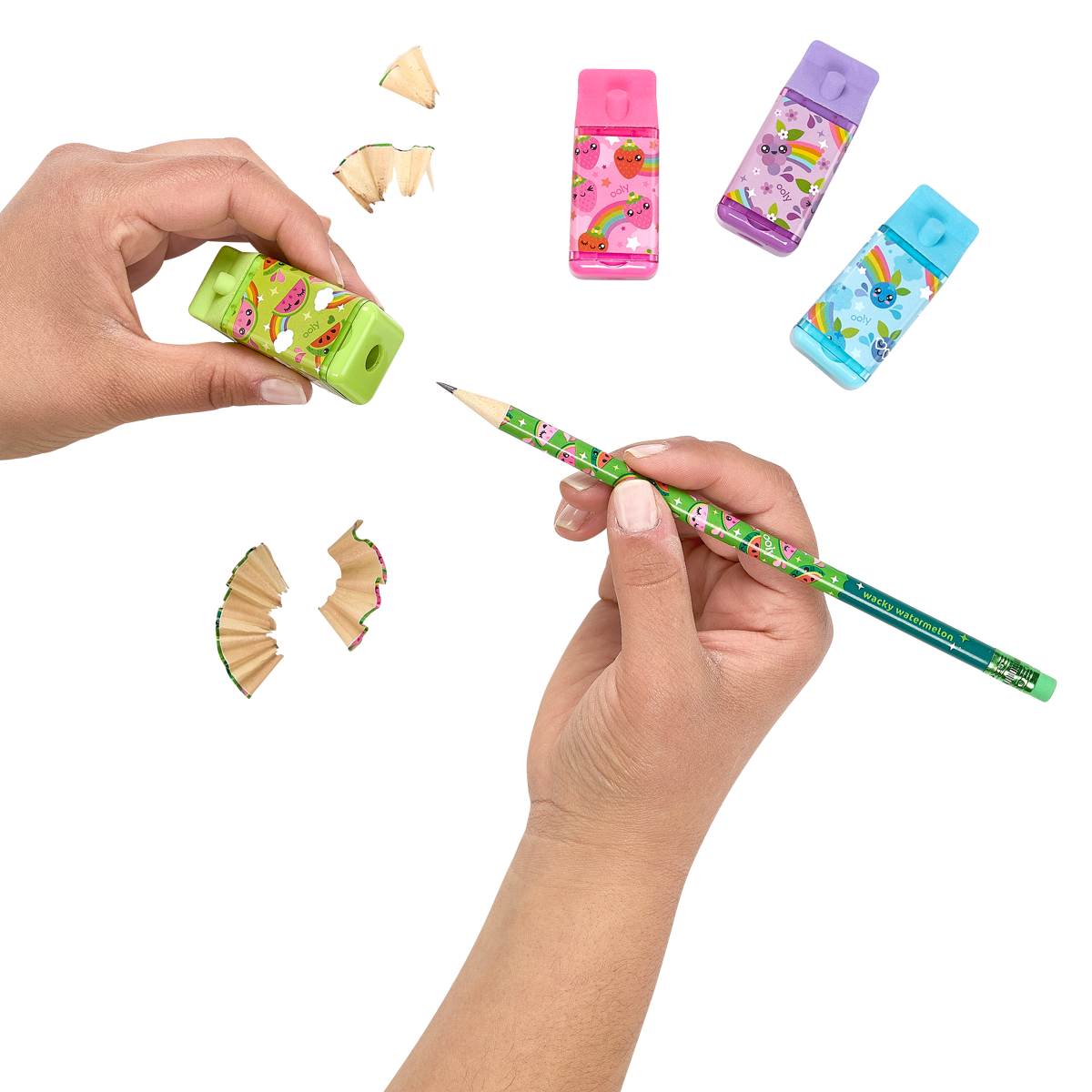 OOLY Lil' Juicy Box Scented Erasers showcasing the Sharpener