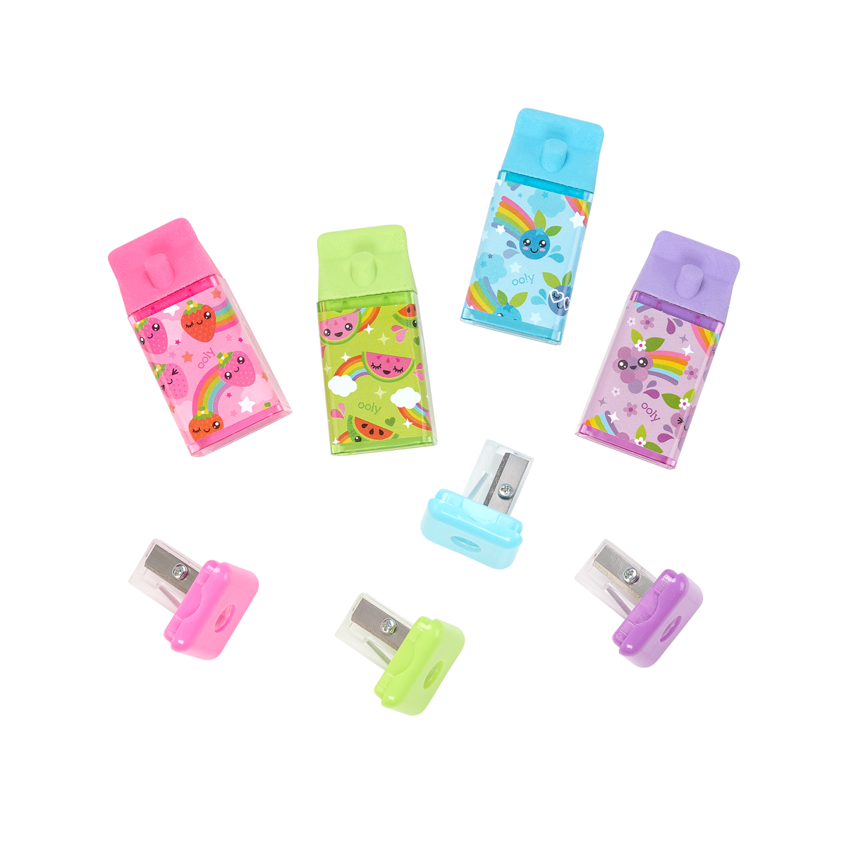 OOLY  Lil' Juicy Box Scented Erasers showcasing the Sharpener