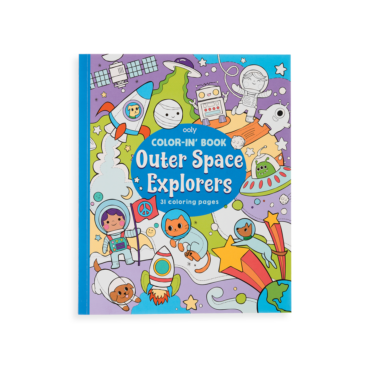 Outer Space Explorers Coloring Book front cover