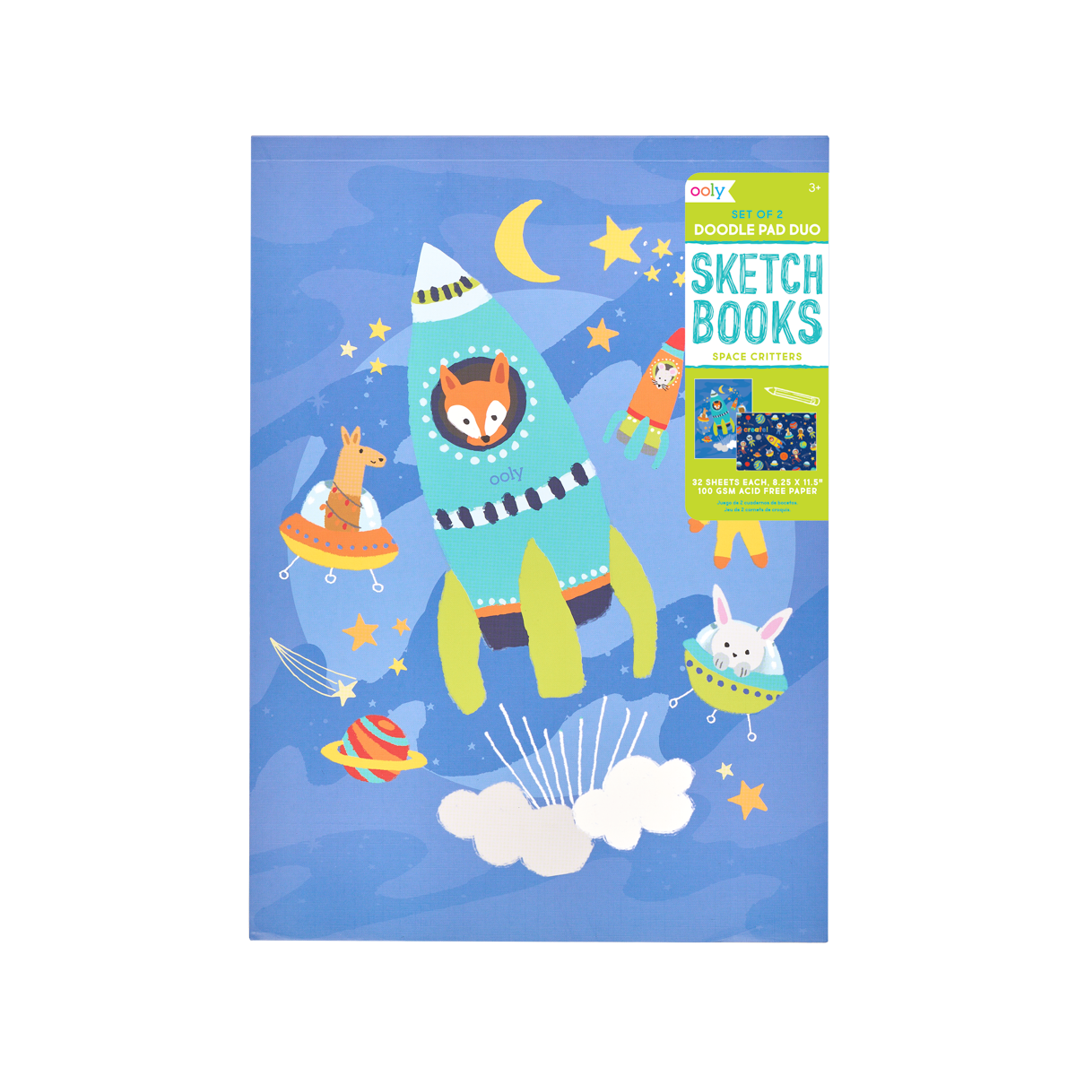 Ooly Space Critters Doodle Pad Duo Sketchbook (Set of 2)
