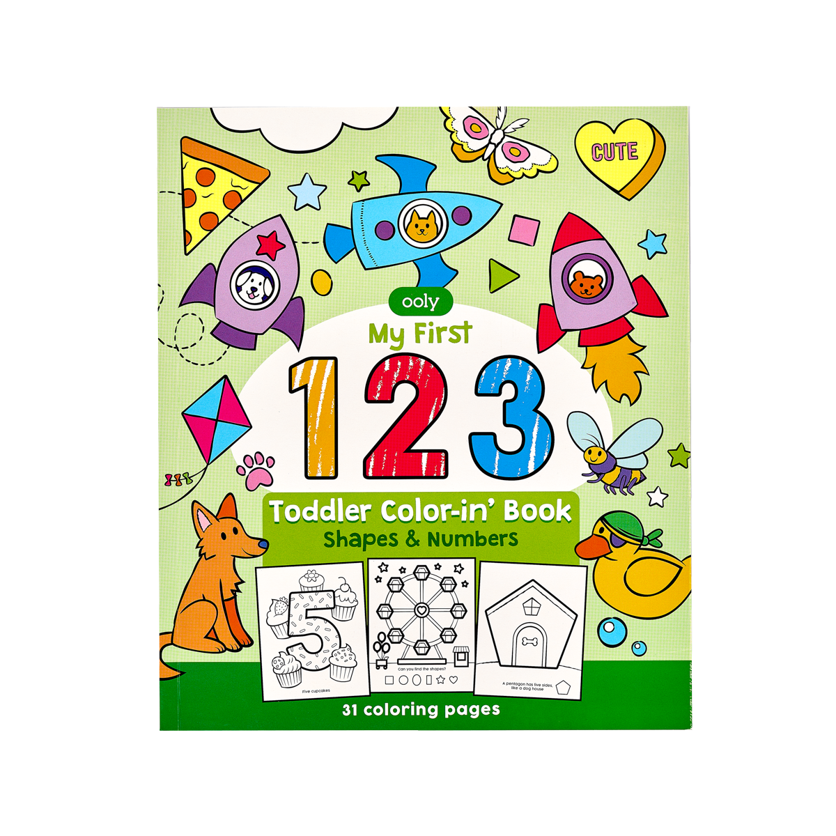 Toddler Coloring Book: Numbers, Letters, Shapes and Animals, Coloring – Lay  it Flat Publishing Group