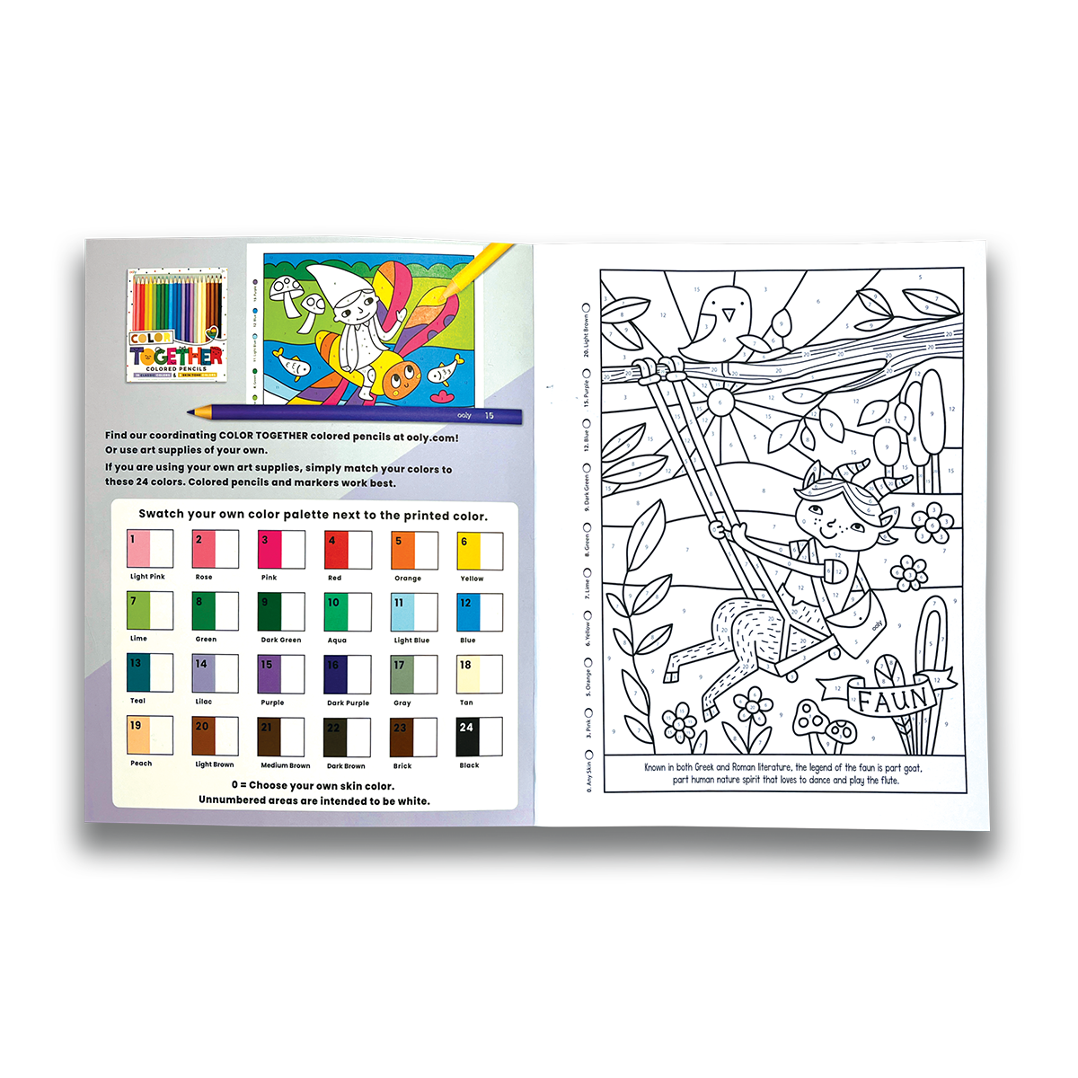 OOLY Color By Numbers Coloring Book - Mythical Friends view of legend