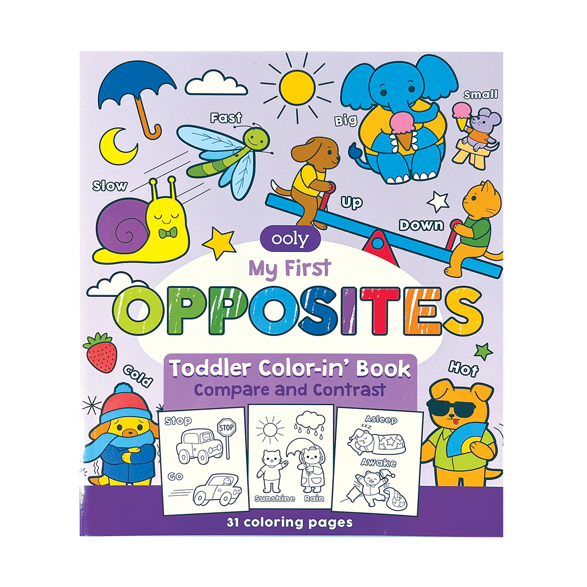 OOLY My First Opposites Toddler Color-in Book front cover