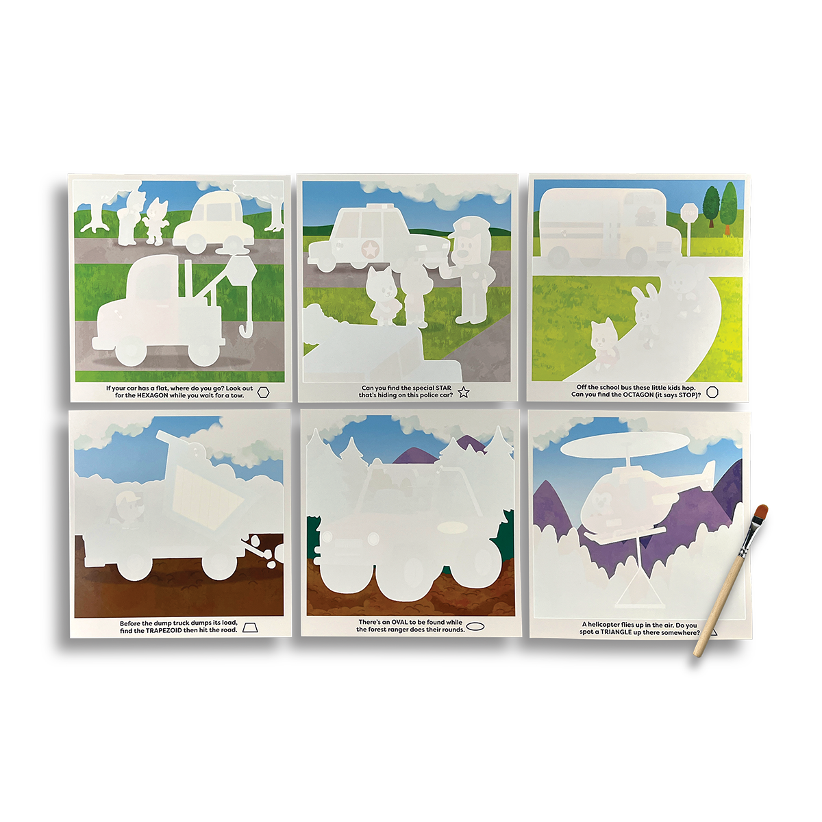 OOLY Water Amaze Water Reveal Boards - Helpful Vehicles cover revealed on each board