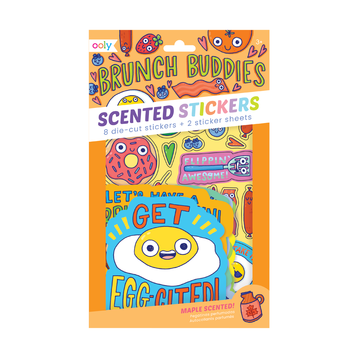 OOLY Brunch Buddies scented sticker in packaging