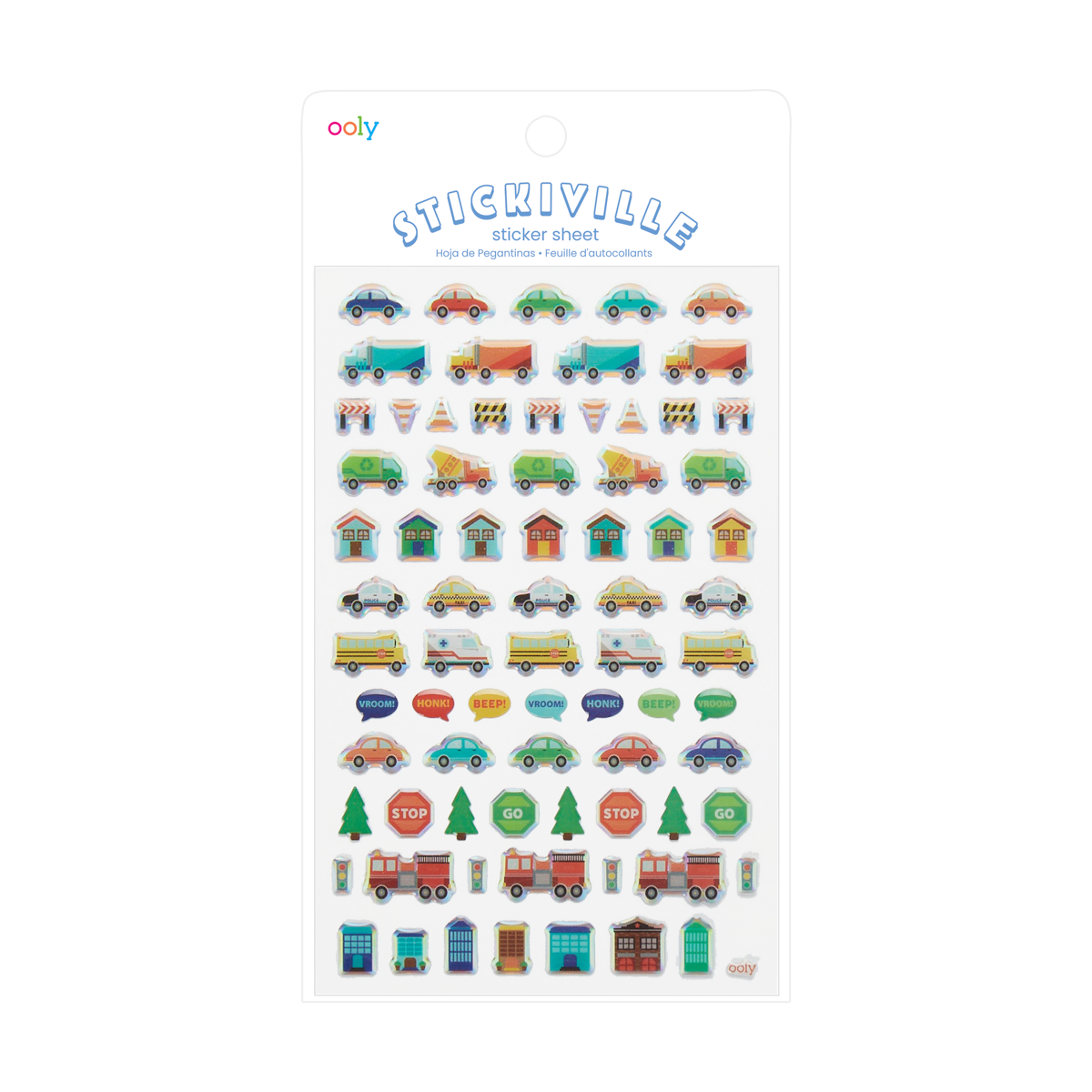 Stickiville Workin' Wheels sticker sheet in packaging