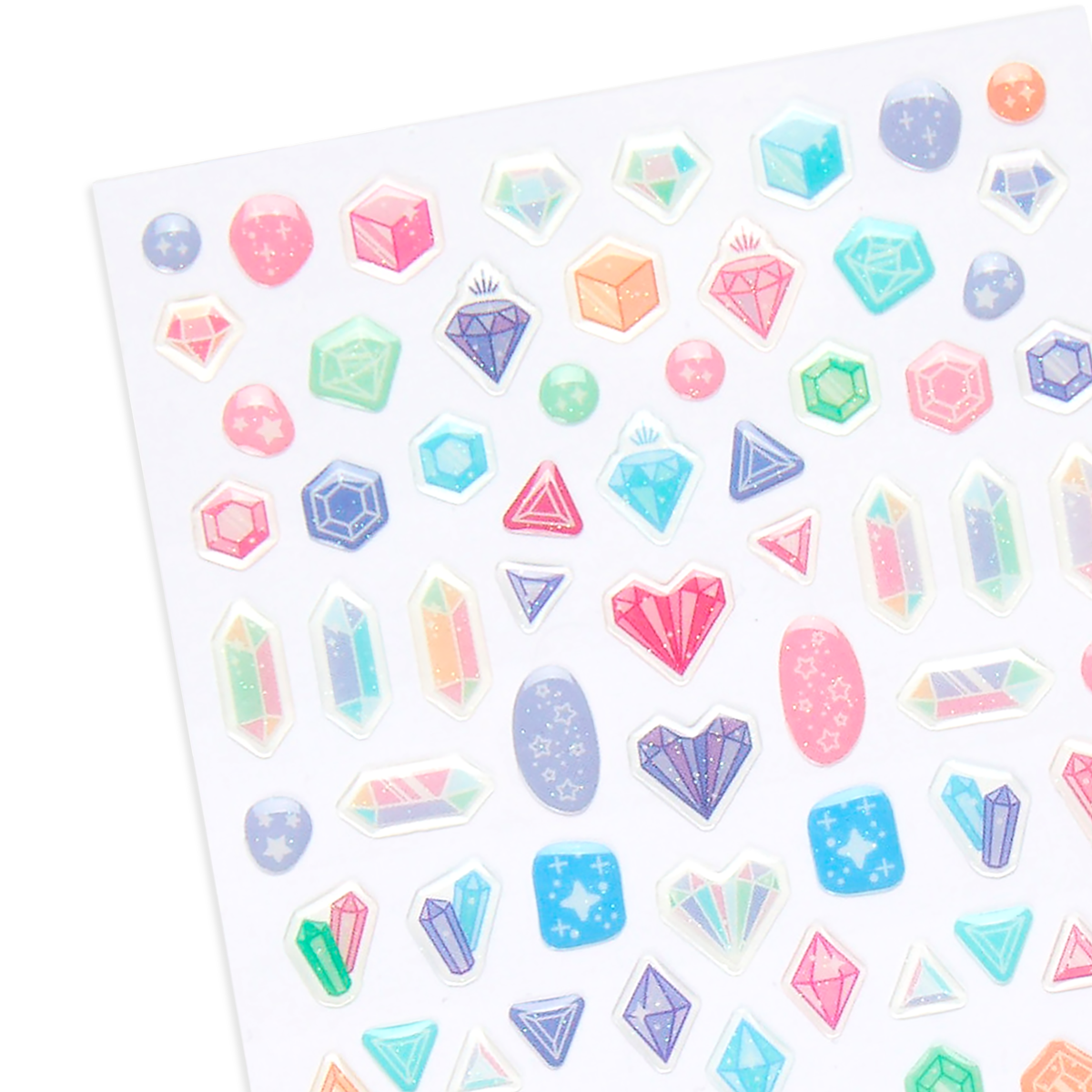 Stickiville Glitter Gem sticker sheet closeup