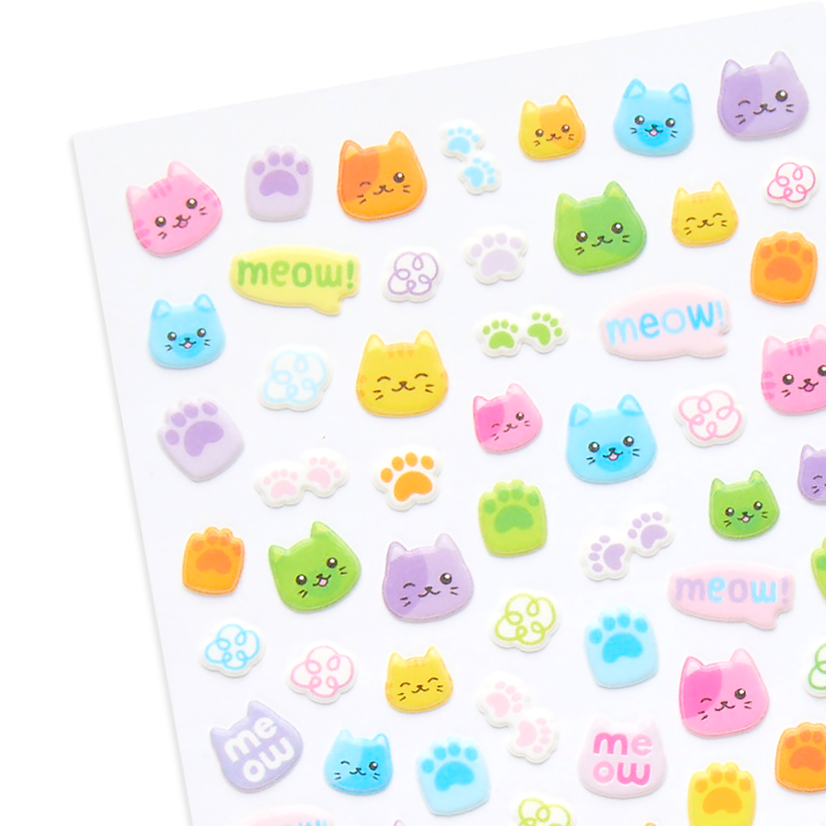 OOLY Stickiville Colorful Cats Stickers close up
