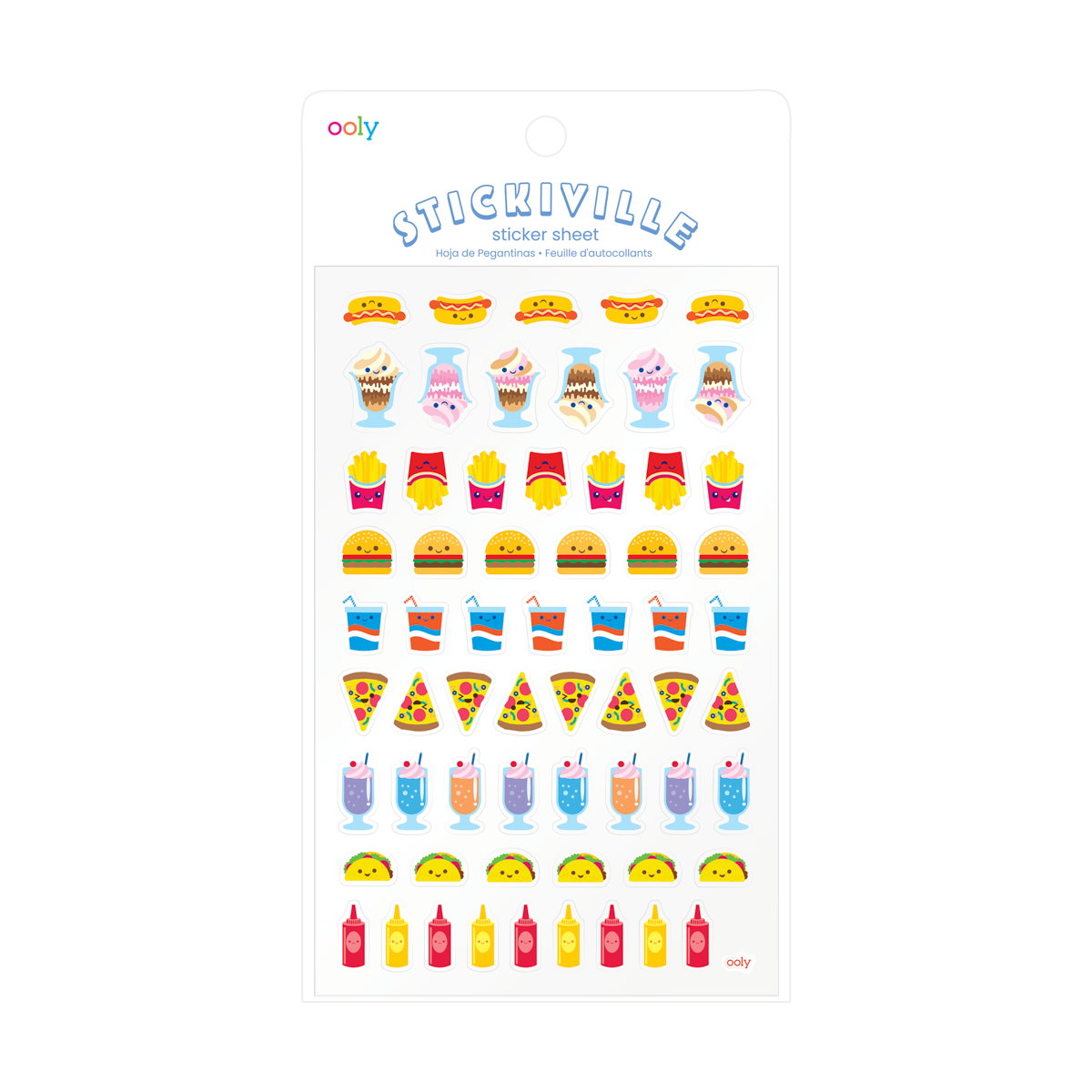 Fast Food Stickiville sticker sheet in packaging