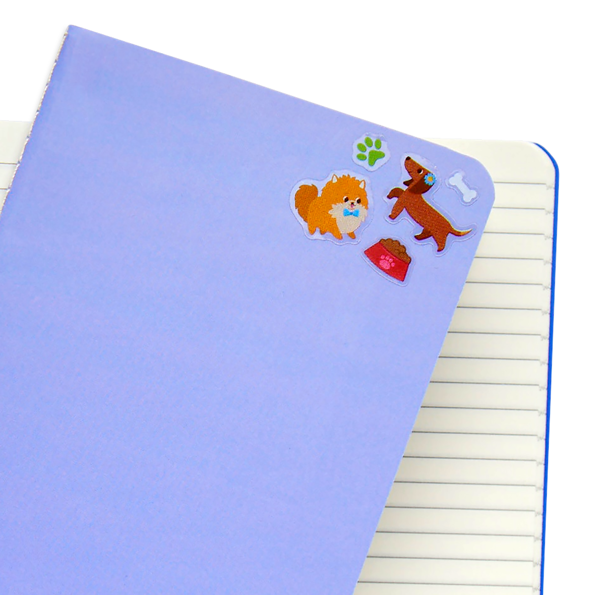 Stickiville Puppy Love stickers on notebook