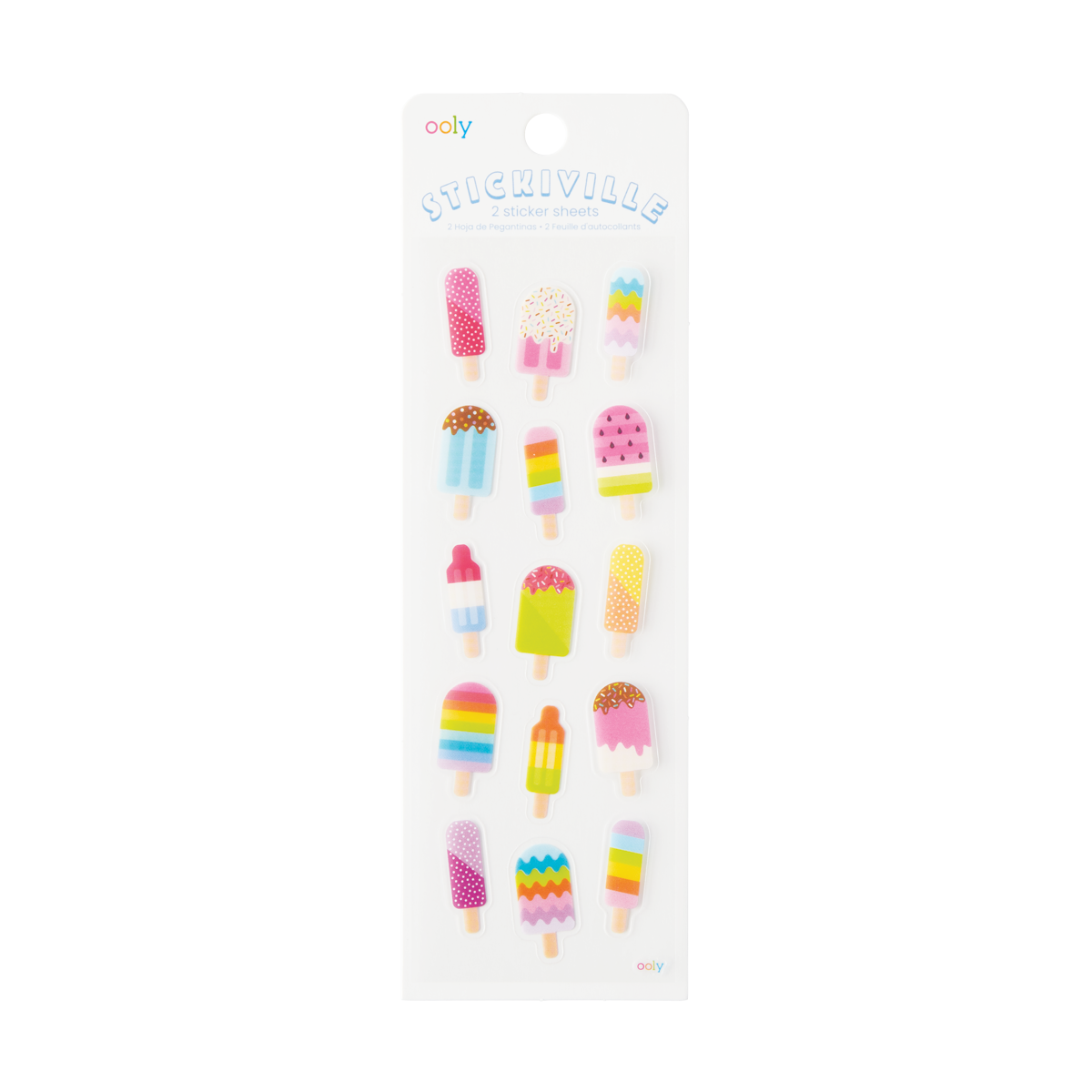 OOLY Stickiville Ice Pop stickers in packaging