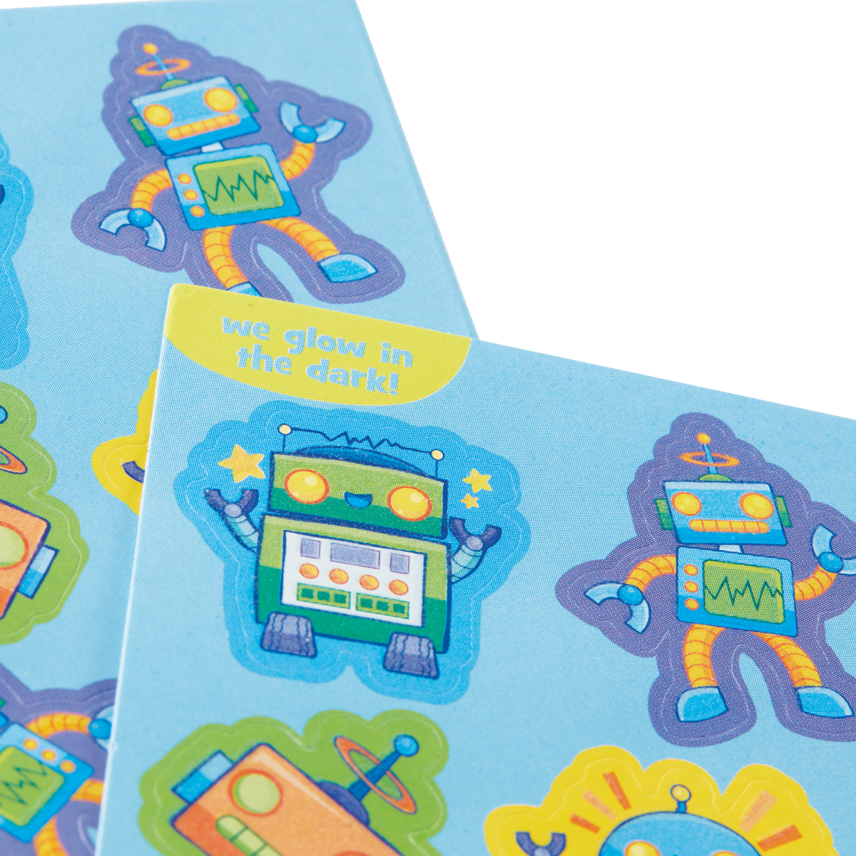 OOLY Stickiville Robot stickers close up view