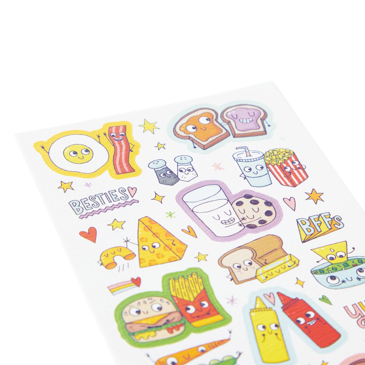 OOLY Stickiville BFF Foods stickers close up view