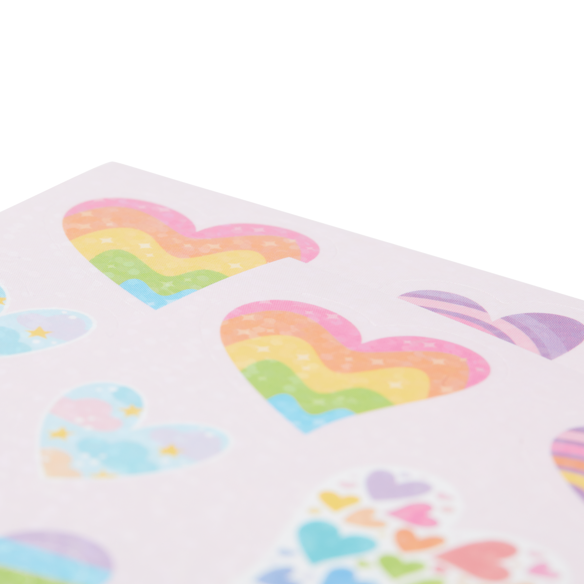 OOLY Stickiville Rainbow Hearts Stickers close up view