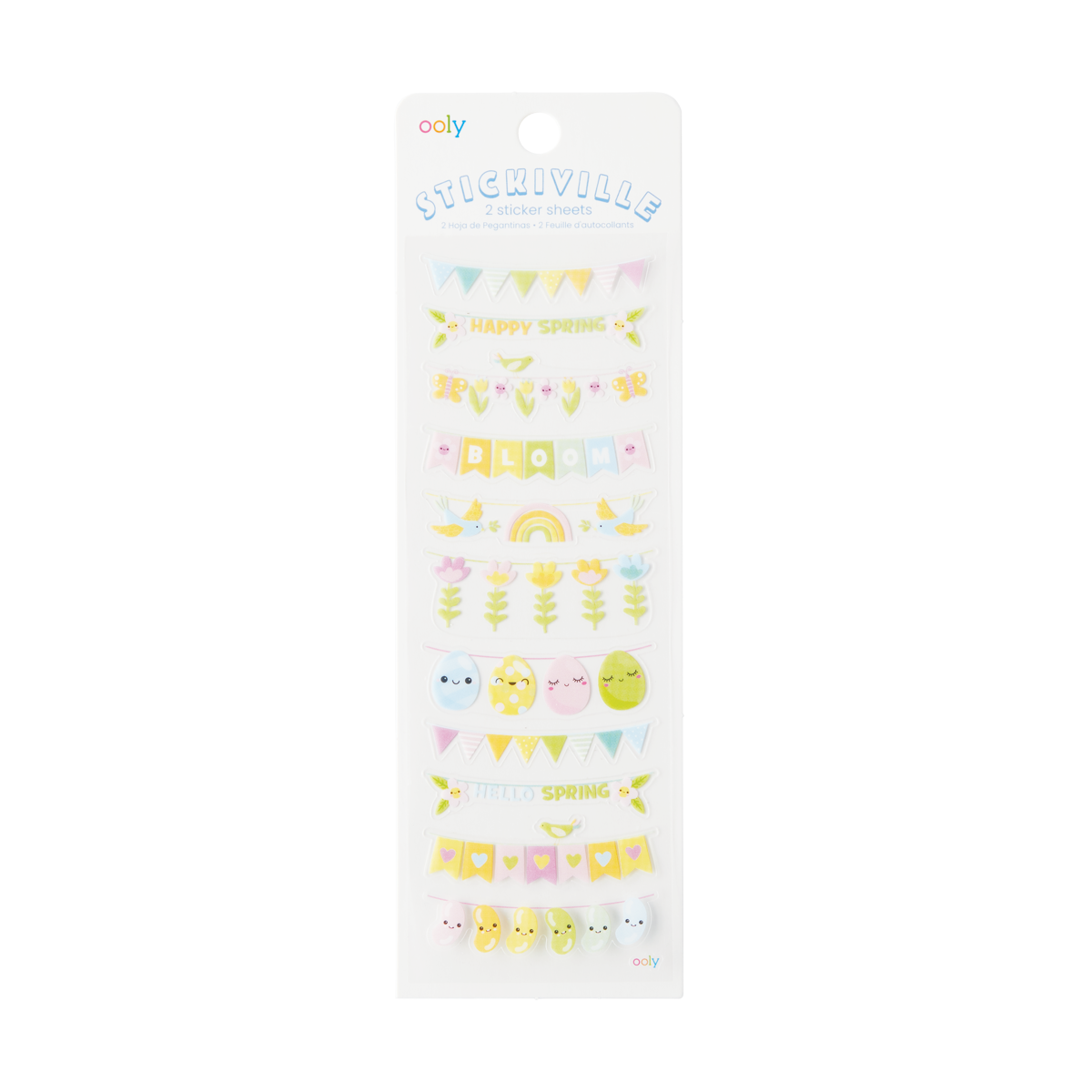 OOLY Stickiville Spring Banners Stickers in packaging