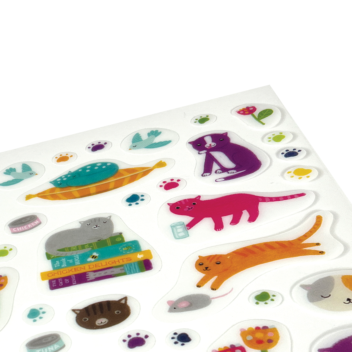 OOLY Stickiville Quirky Cats Stickers close up look