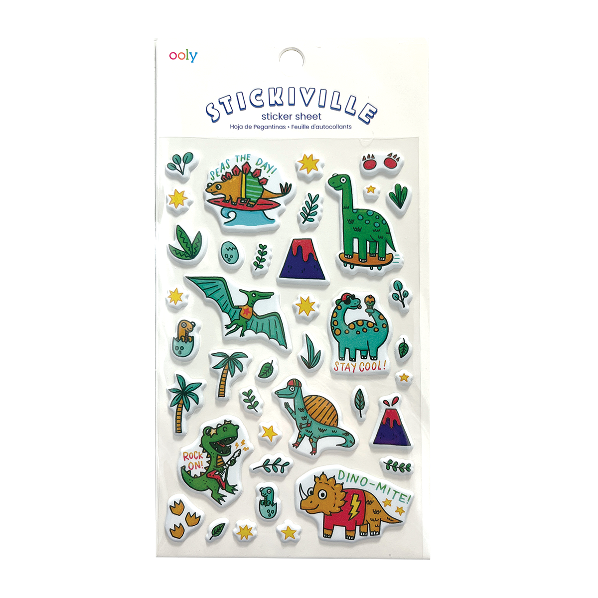 OOLY Stickiville Dino-Mite! Stickers inside packaging