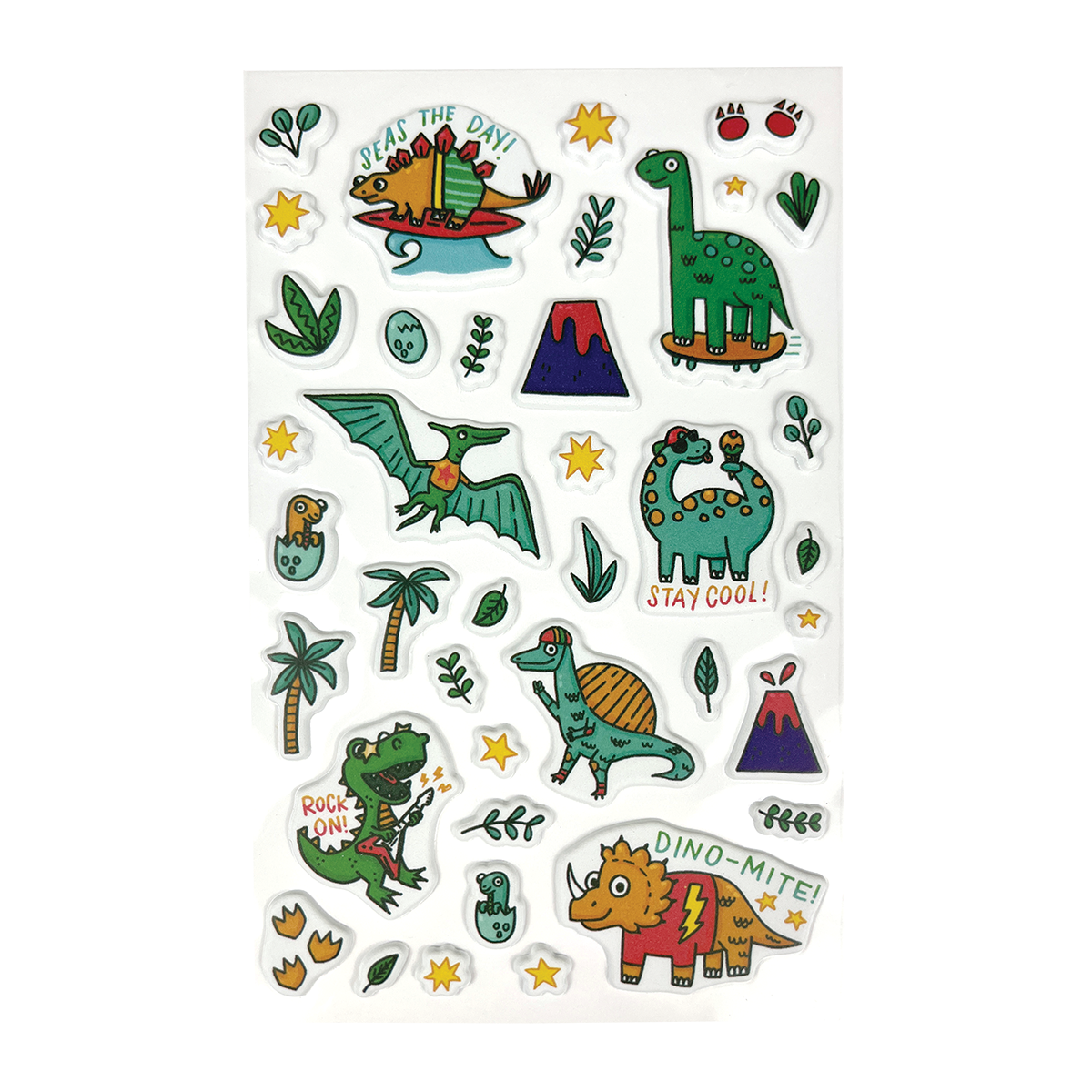 OOLY Stickiville Dino-Mite! Stickers outside of packaging
