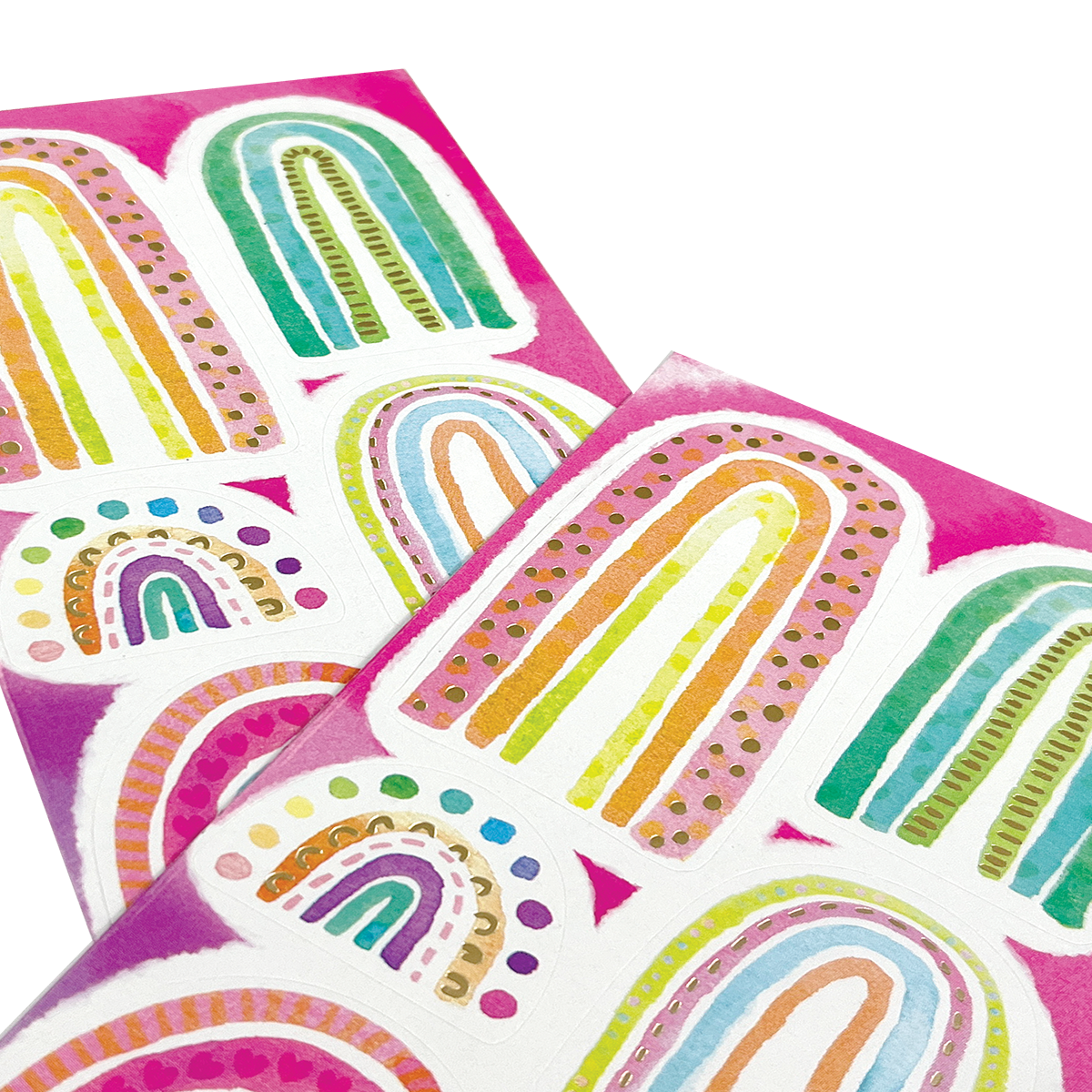 OOLY Stickiville Watercolor Rainbows Stickers close up look