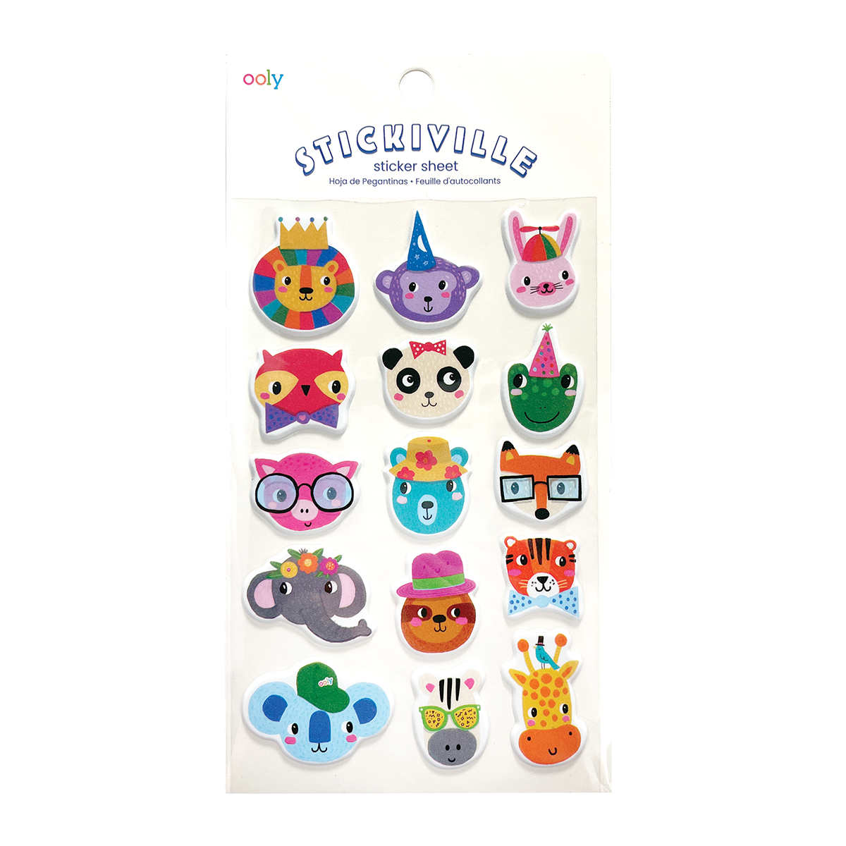 OOLY Stickiville Party Animals Stickers in packaging