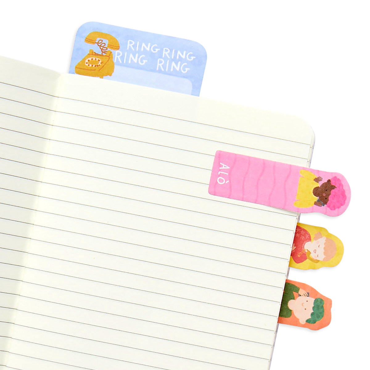 OOLY Note Pals Sticky Tabs - Call Me in use