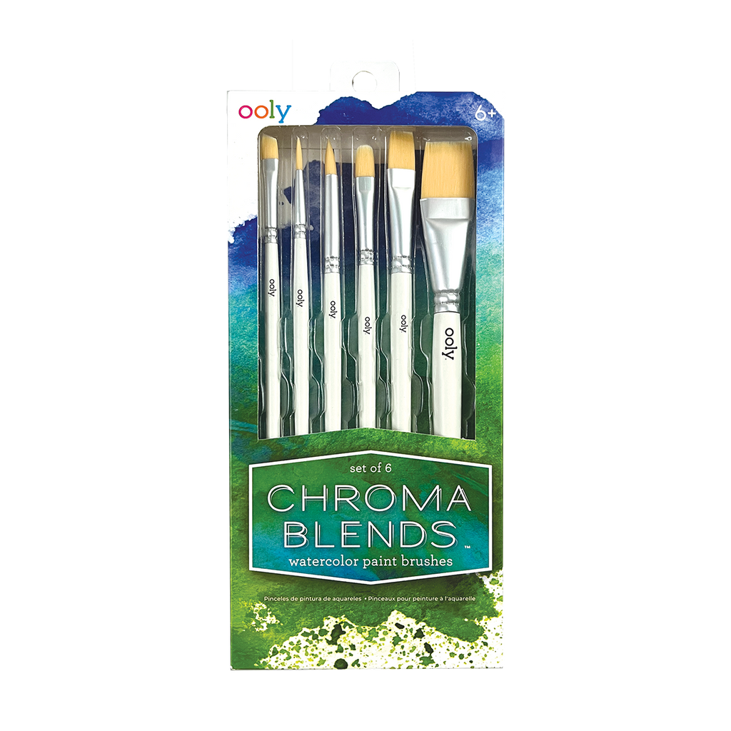 Chroma Blends Watercolor Paint Brushes Set of 6 OOLY