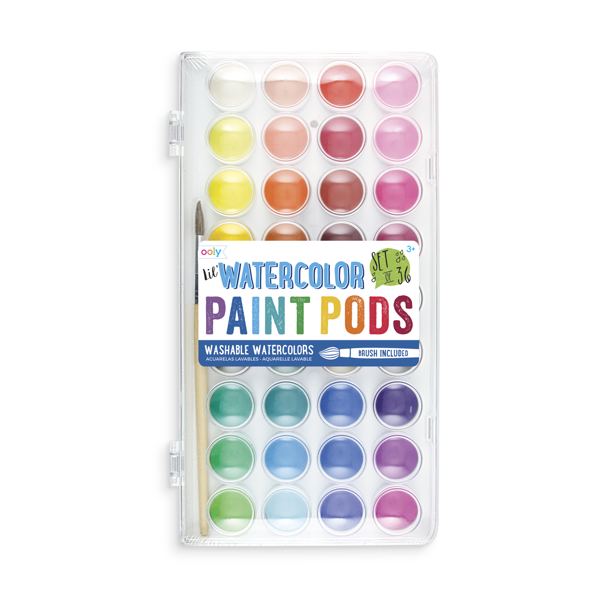 lil Watercolor Paint Pod set with watercolor paint and paintbrush