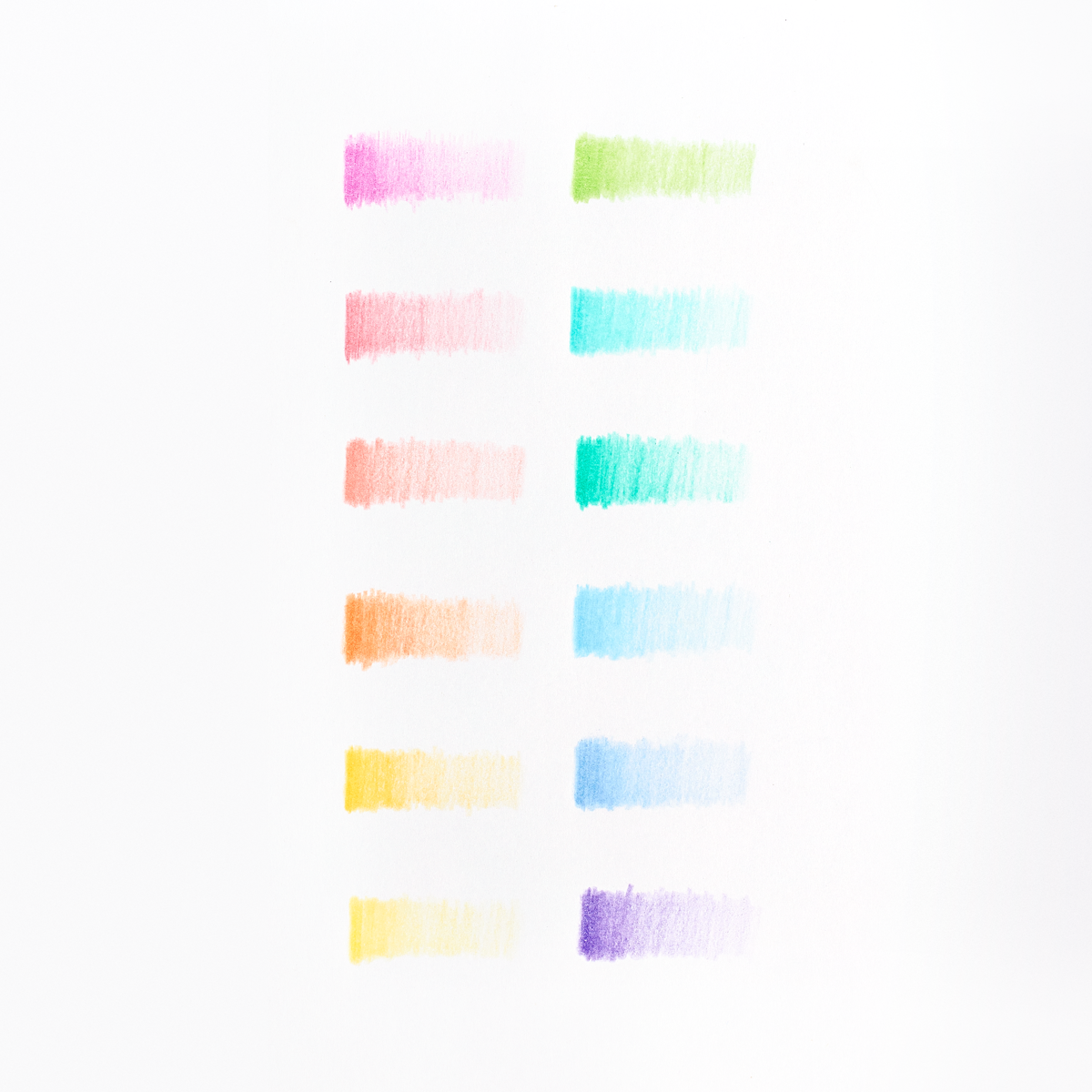 OOLY Pastel Hues colored pencils set of 12 color swatch