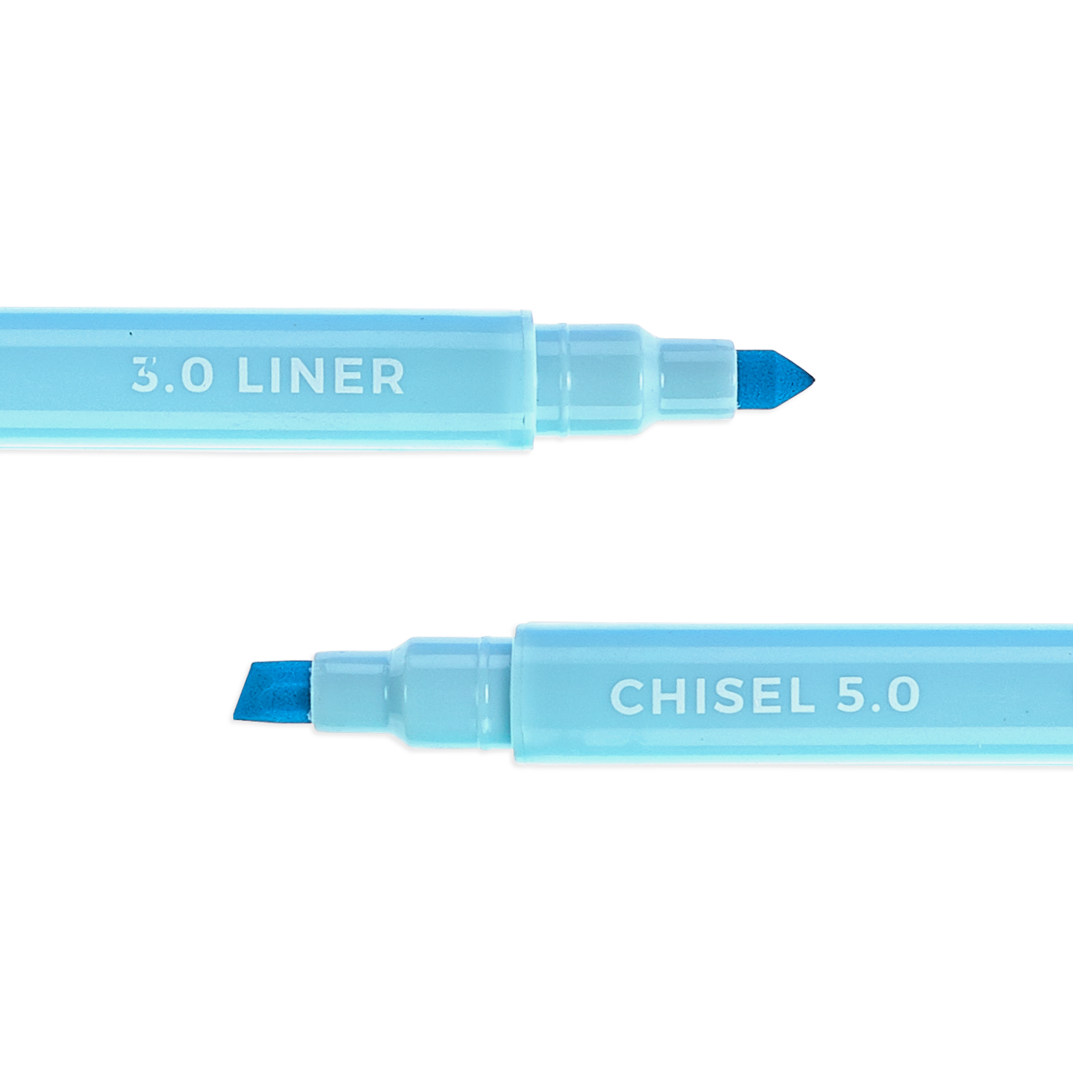 Blue Pastel Liner marker showing chisel tip and liner tip