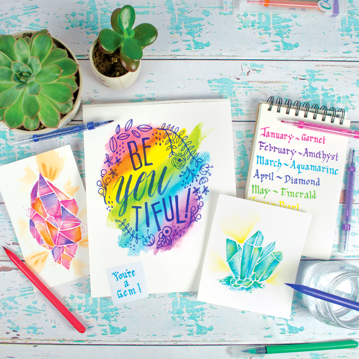 Chroma Blends Watercolor Markers used to do art and writing