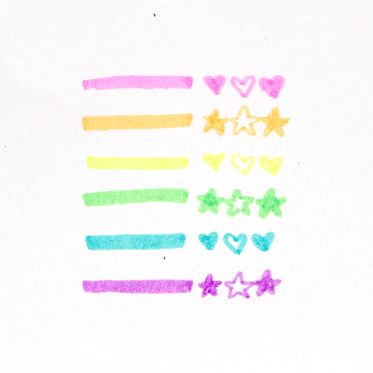 Color samples of Beary Sweet highlighters