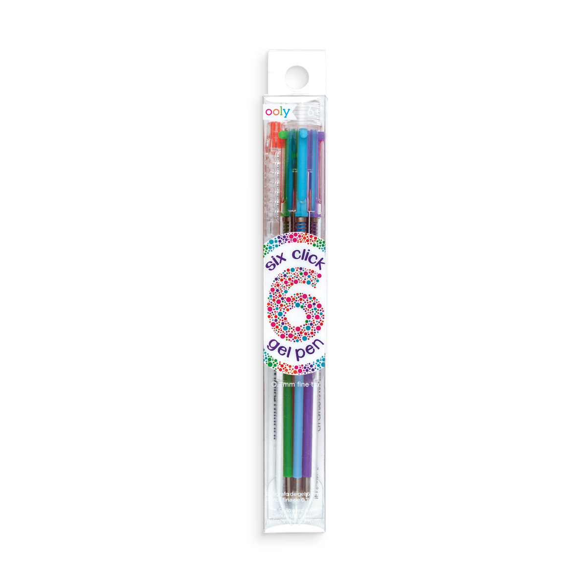6 Click Multi Color Gel Pen Fine Tip OOLY