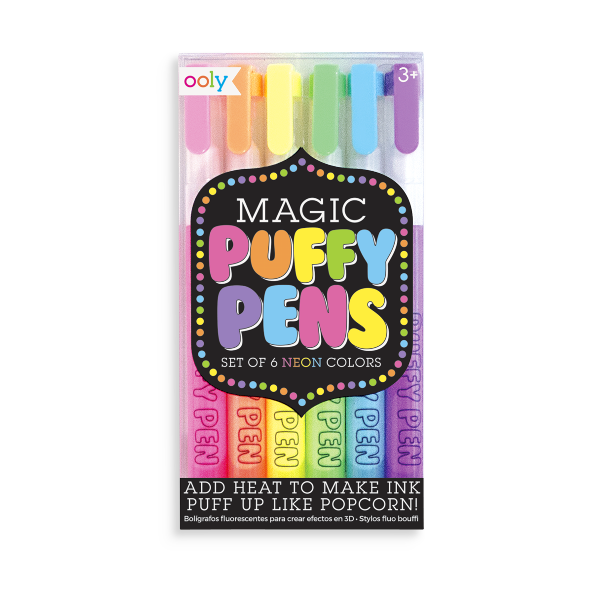 Magic Neon Puffy Pens (Set of 6)