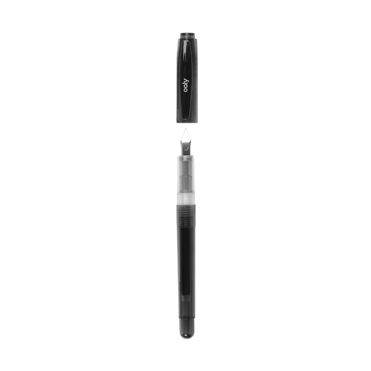 Black ink Splendid Fountain Pen with cap removed