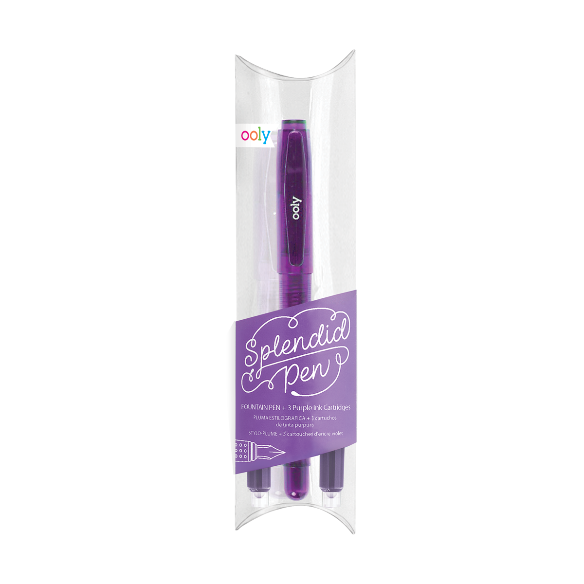 Purple Splendid Fountain Pen in packaging