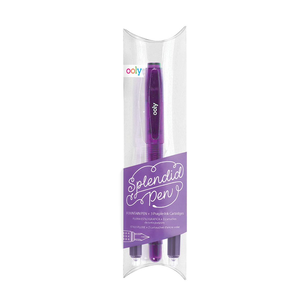 Purple Splendid Fountain Pen in packaging