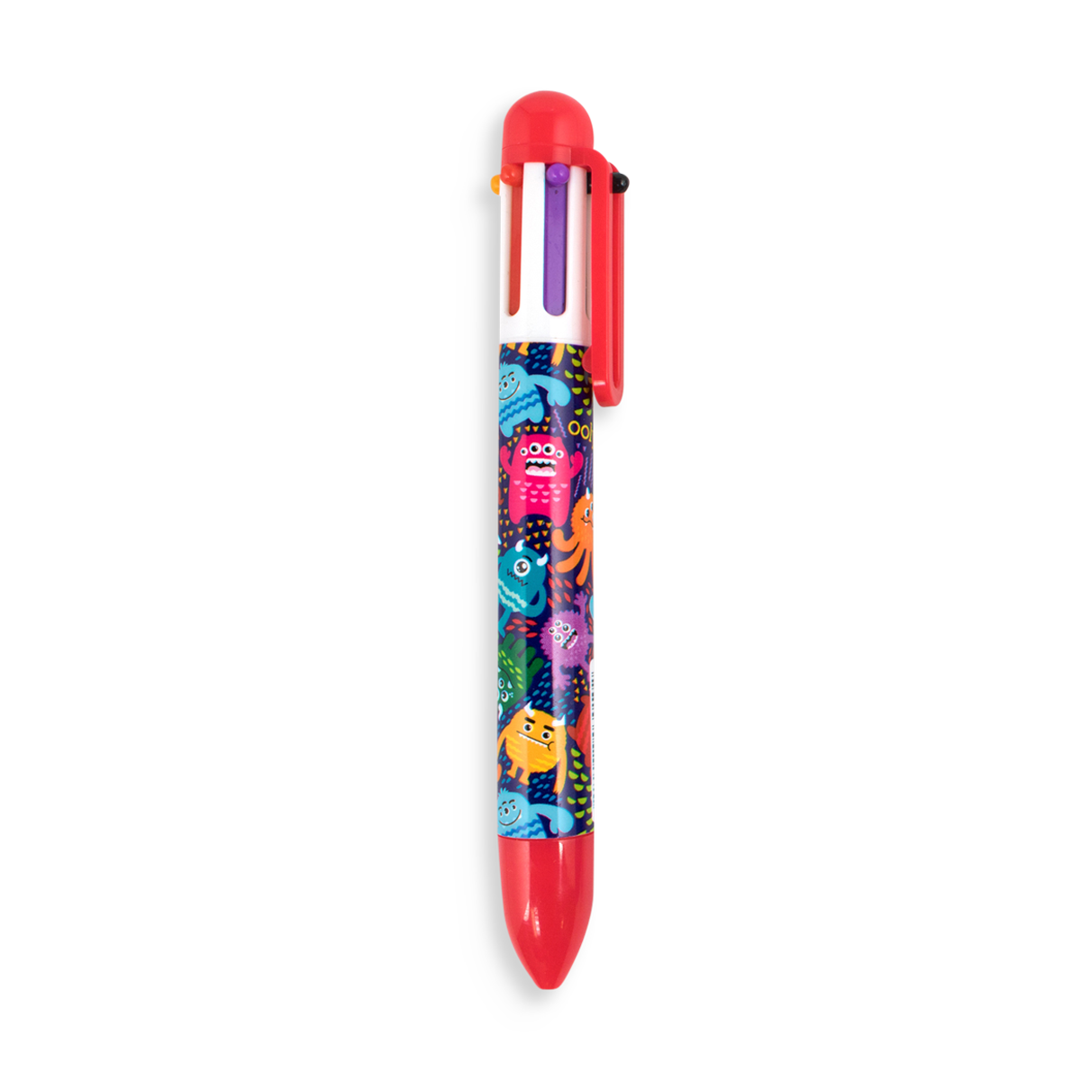 Red Monster 6 Click multi color pen with 6 different ink colors